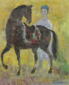 VCD le cheval noir Asiatique Peinture à l'huile